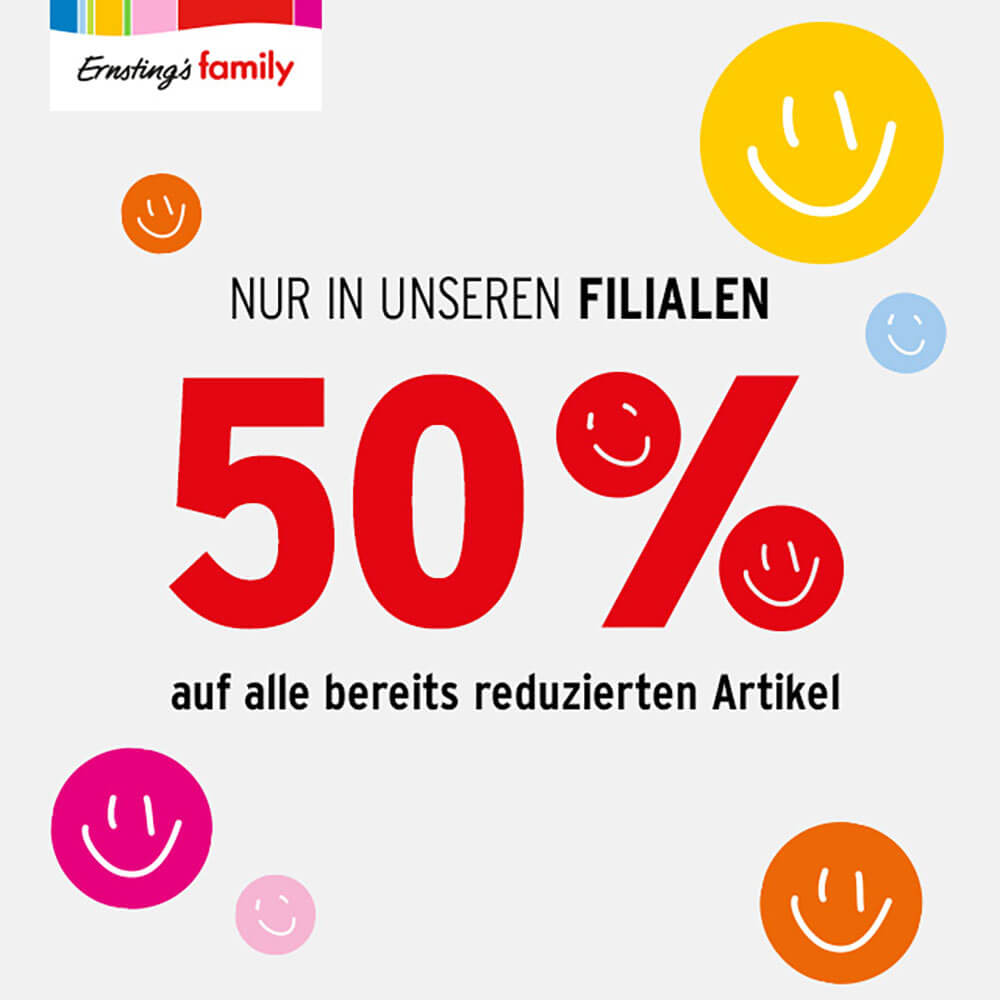 Ernsting’s family: 50% auf bereits reduzierte Artikel!