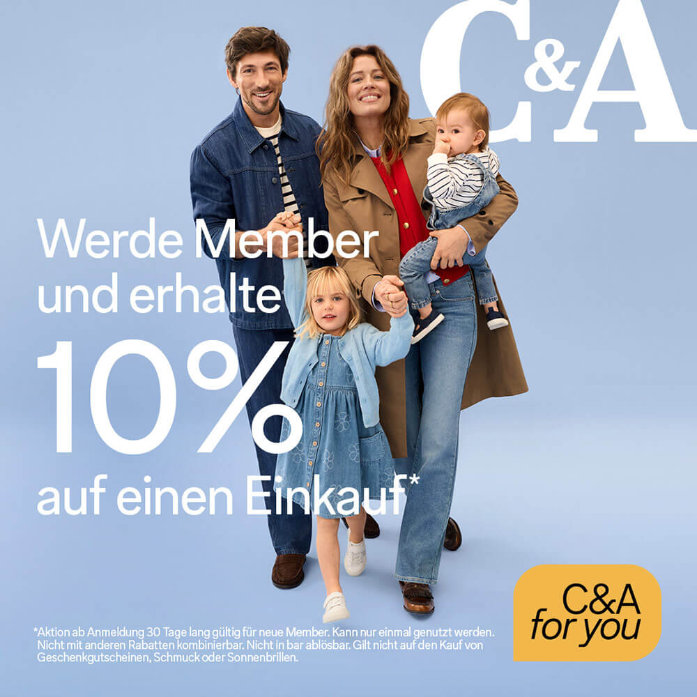 C&A: Jetzt Member werden und -10% sichern!