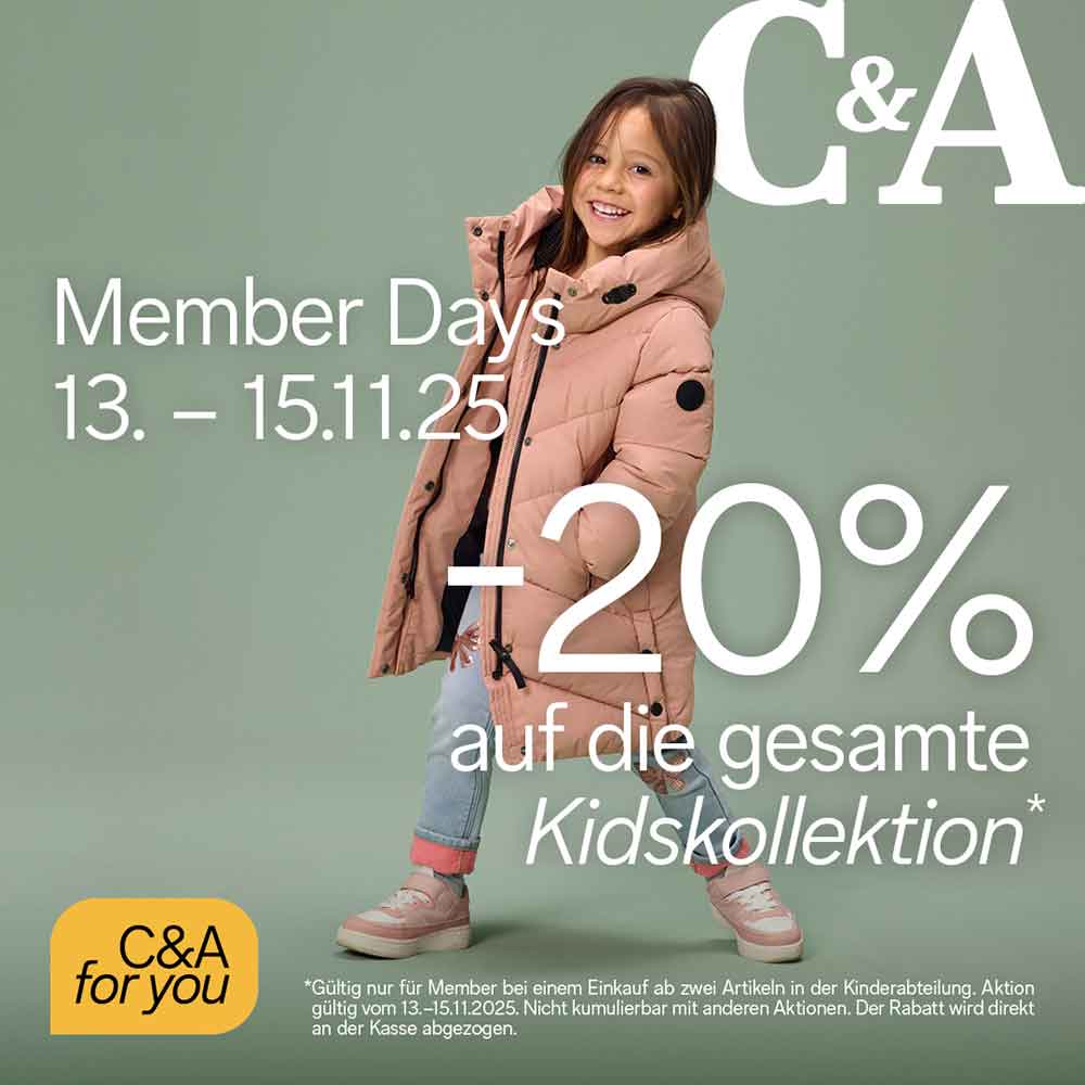 C&A: Nur für Member: -20% auf Kids-Fashion