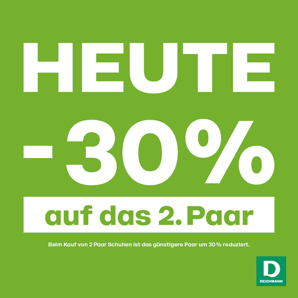 Deichmann: -30% auf das 2. Paar Schuhe!