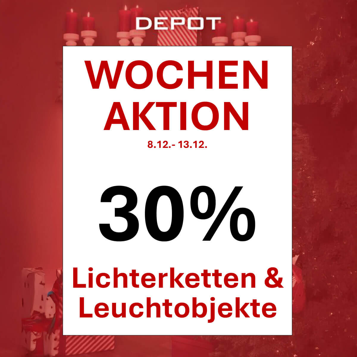 Depot: 30% auf Lichterketten & Leuchtobjekte