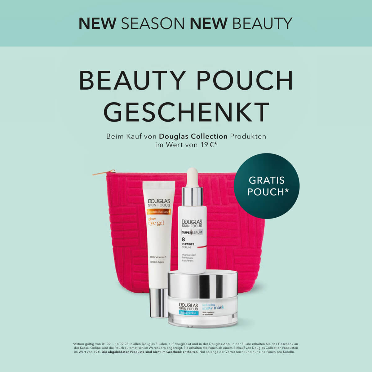 Douglas: Beauty Pouch Geschenk-Aktion im Auhof Center