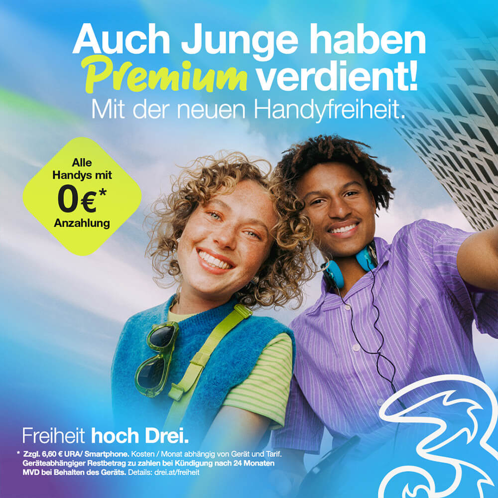 Drei: Handyfreiheit jetzt im Auhof Center erleben