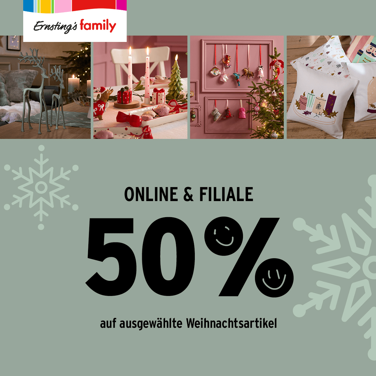 Ernsting’s family: 50% auf ausgewählte Weihnachtsartikel