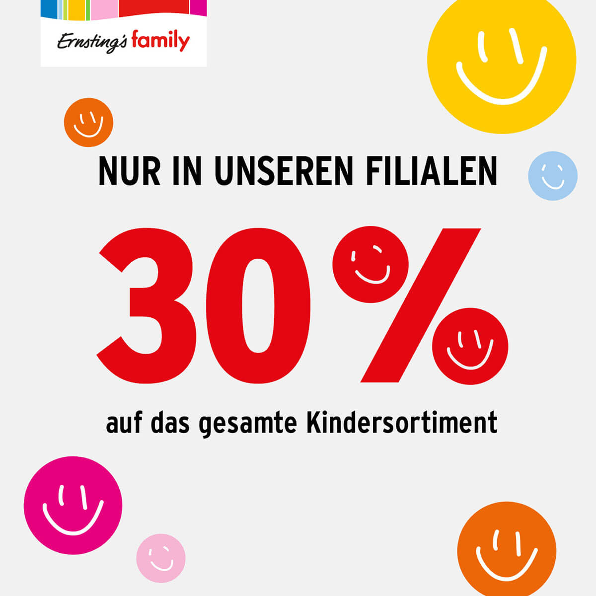 Ernsting’s family: 30% auf das gesamte Kindersortiment