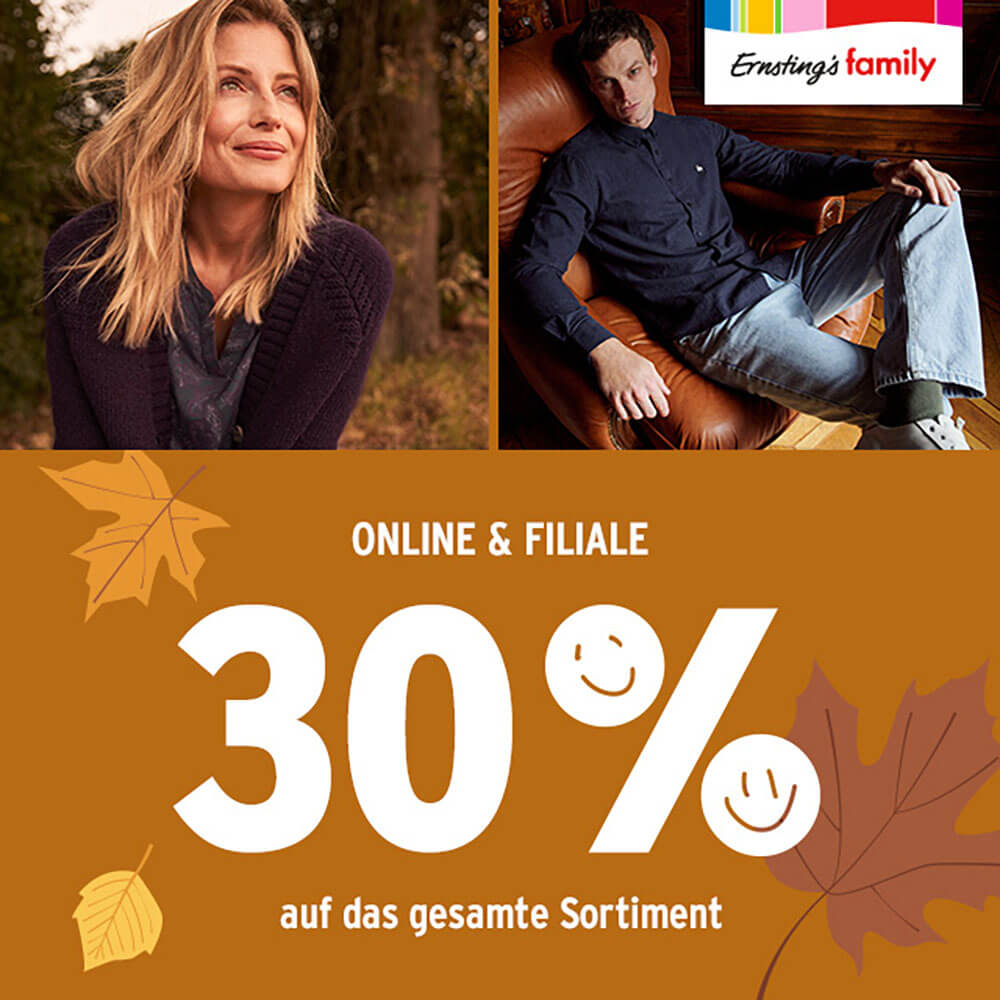 Ernsting’s family: 30% auf das gesamte Sortiment!