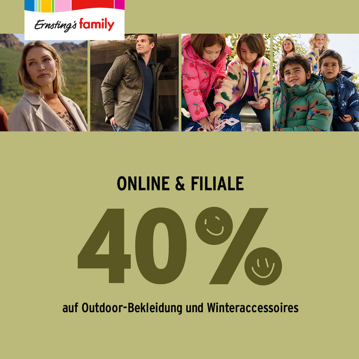 Ernsting’s family 40% auf Outdoor & Winteraccessoires