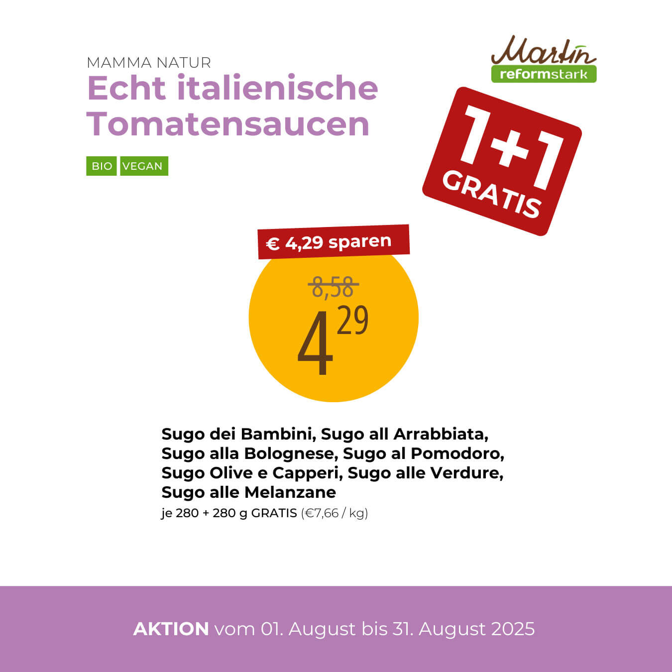 Reformstark Martin: Mamma Natur Tomatensaucen in Aktion